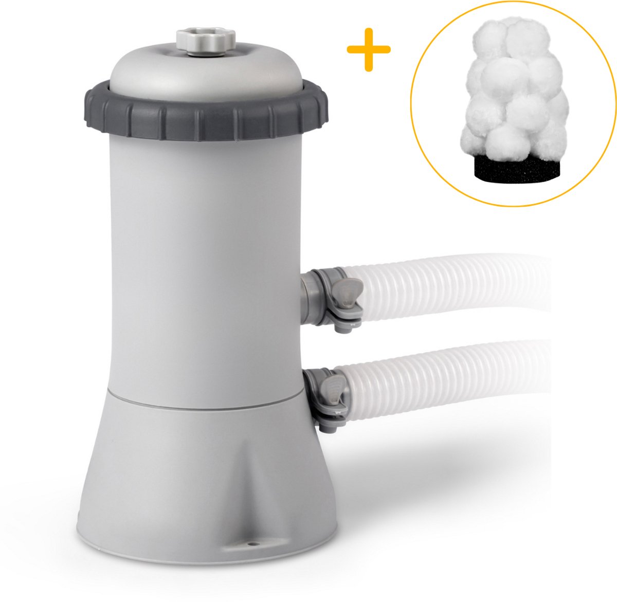   cartridge zwembadpomp klein | Tot 9.000 liter | Voordeelpakket | Inclusief filtercartridge A met filterbollen | Duurzaam en uitwasbaar